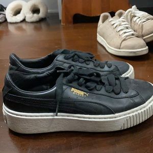 Puma Black Leather Sneakers